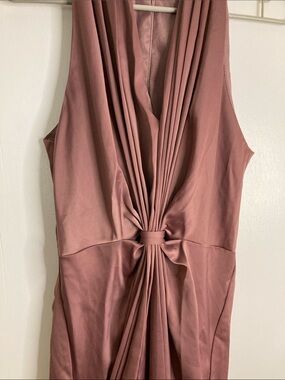 Sleeveless Knot-Front Maxi Dress in Mauve Rose